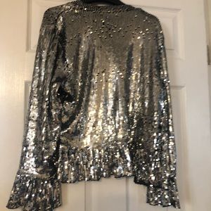 Sliver sequin jacket